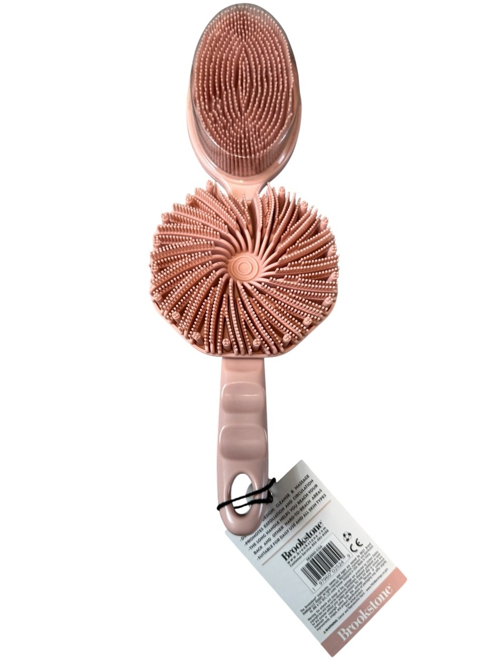 NWT Brookstone 2 in 1 Silicone Shower Brush & Scrubber Set NEW Gift Set Pink